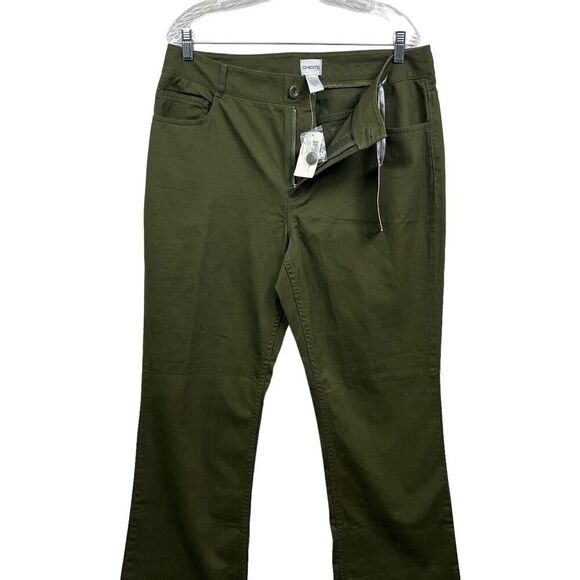 Chico's Womens Chelsea Darlita Pants Stretch Embroidered Gems Pockets Green 2.5R - Picture 3 of 7